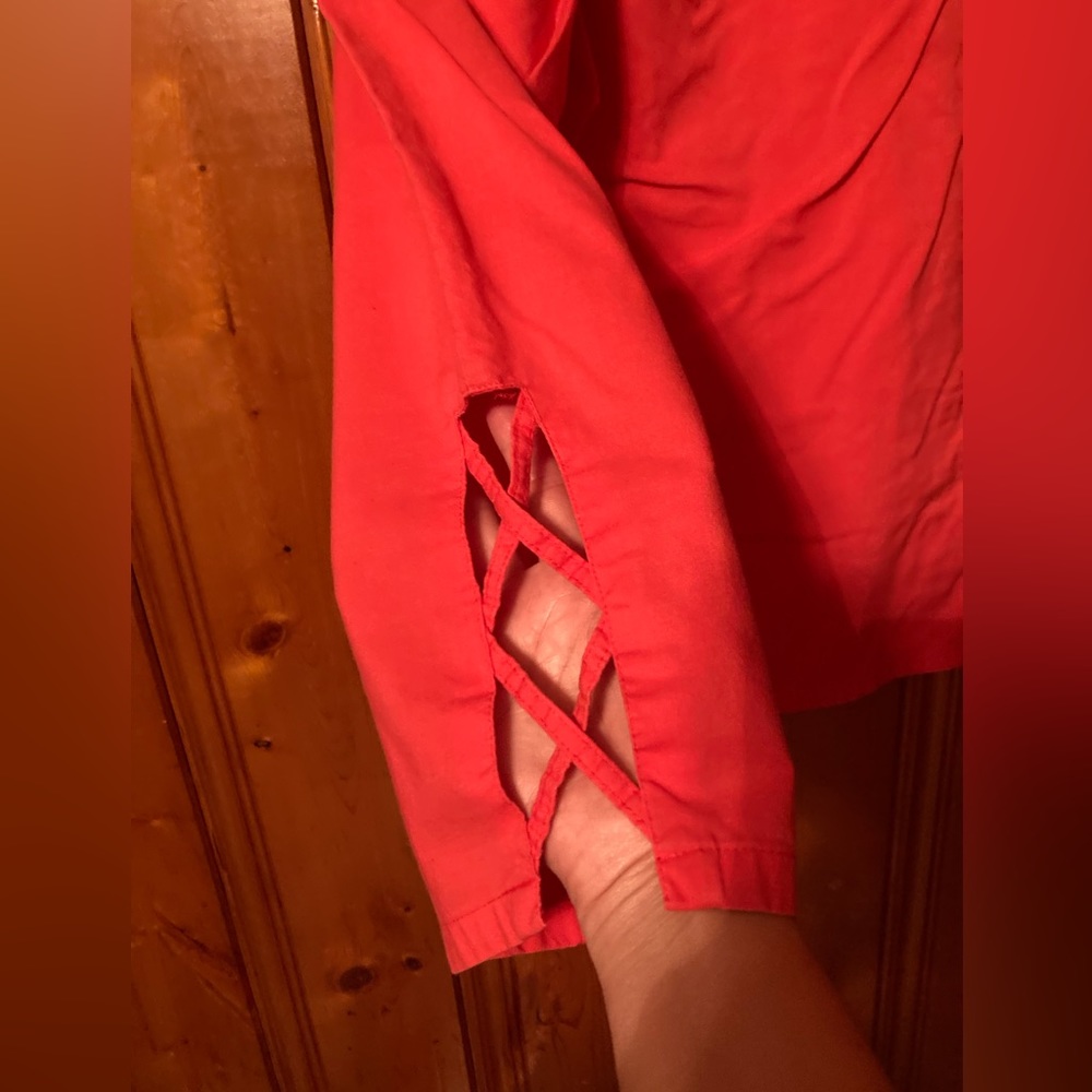 Size Med Women’s Ragton pants cropped with cris-cross on bottom legs New